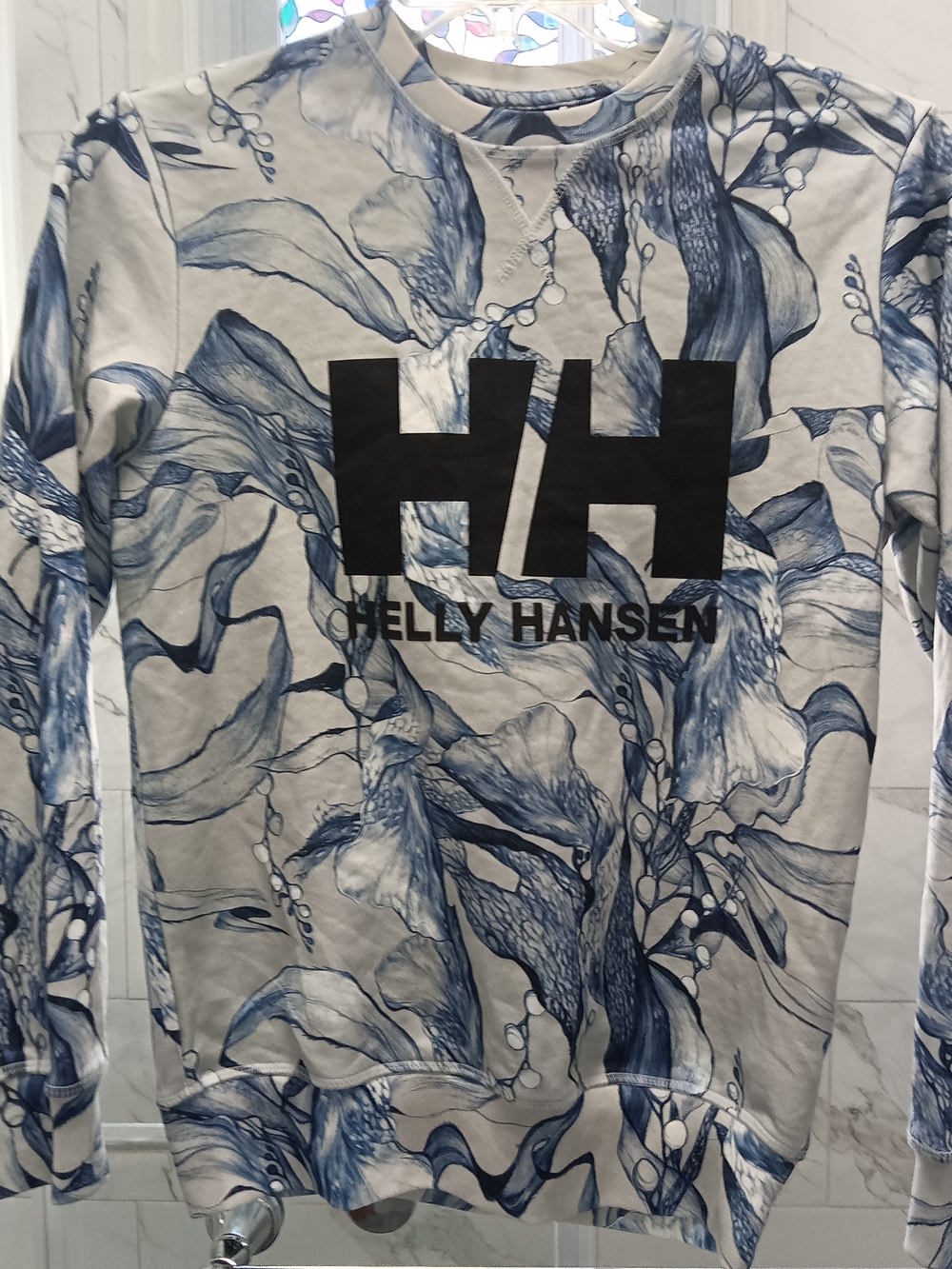 Helly Hansen Small Grey Fog Ezra Limited Edition Floral Print Sweatshirt